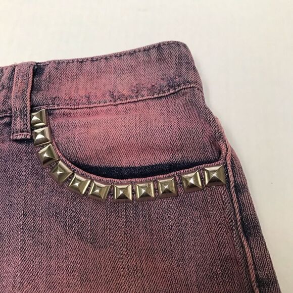 BDG pink tie-dye stud detail high-rise Dree Cheeky denim shorts 26 - Picture 3 of 5